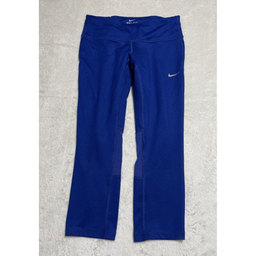 Nike Running Leggings Women's Size XS Blue Epic Tight Fit Crop Pants 872066-455